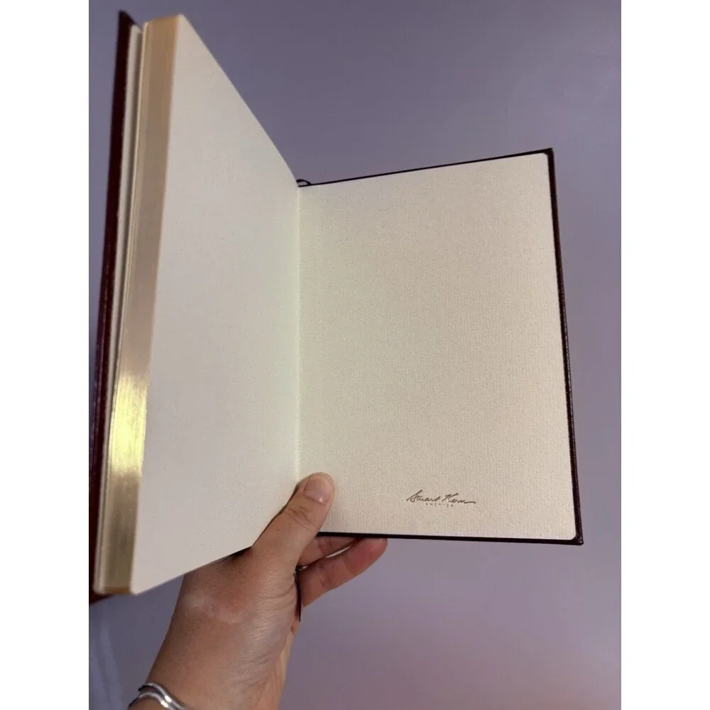Rare Vintage Stuart Kern America Leather Blank Journal Gilt Pages Brown Mint Con